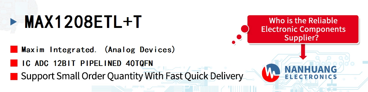 MAX1208ETL+T Maxim IC ADC 12BIT PIPELINED 40TQFN