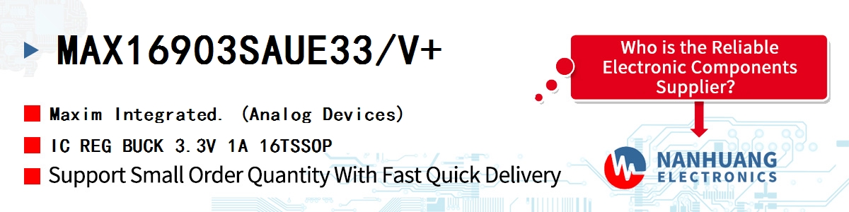 MAX16903SAUE33/V+ Maxim IC REG BUCK 3.3V 1A 16TSSOP