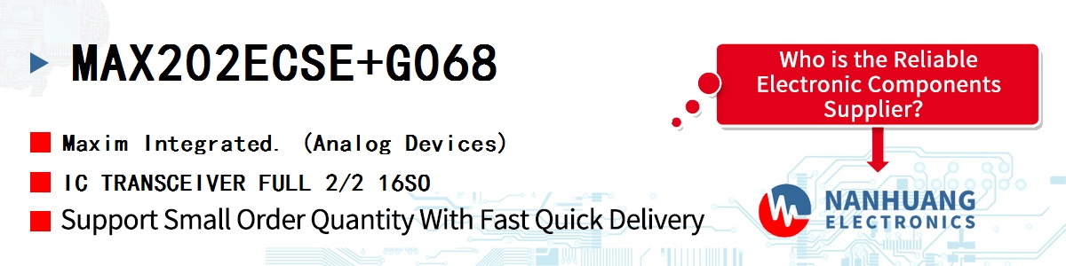 MAX202ECSE+G068 Maxim IC TRANSCEIVER FULL 2/2 16SO