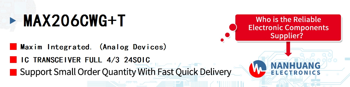 MAX206CWG+T Maxim IC TRANSCEIVER FULL 4/3 24SOIC