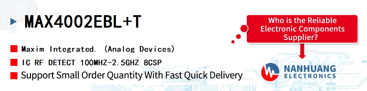 MAX4002EBL+T Maxim IC RF DETECT 100MHZ-2.5GHZ 8CSP