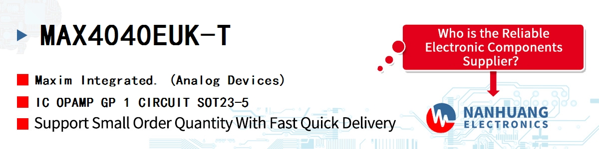MAX4040EUK-T Maxim IC OPAMP GP 1 CIRCUIT SOT23-5