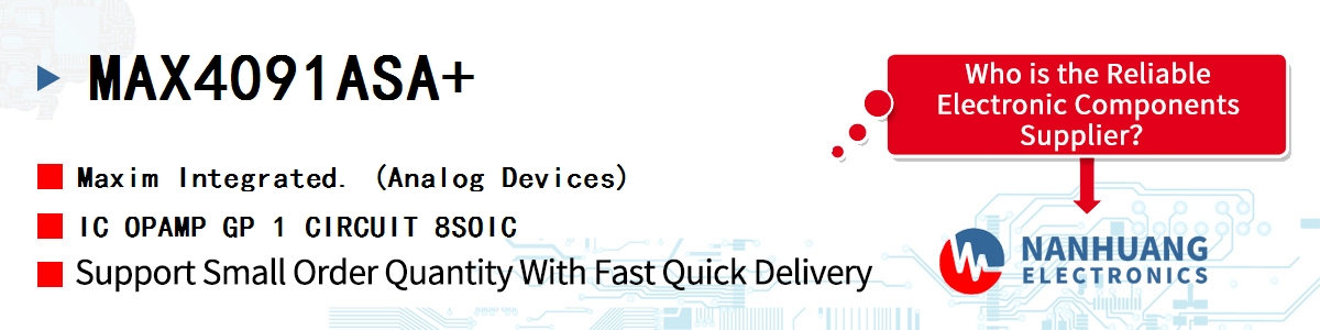 MAX4091ASA Maxim IC OPAMP GP 1 CIRCUIT 8SOIC