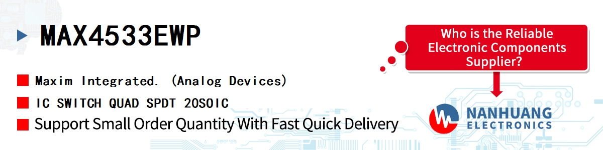 MAX4533EWP+ Maxim IC SWITCH QUAD SPDT 20SOIC