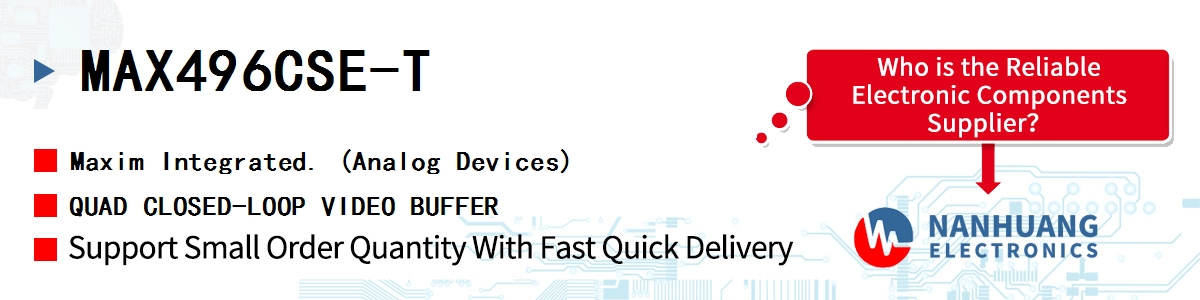 MAX496CSE-T Maxim QUAD CLOSED-LOOP VIDEO BUFFER