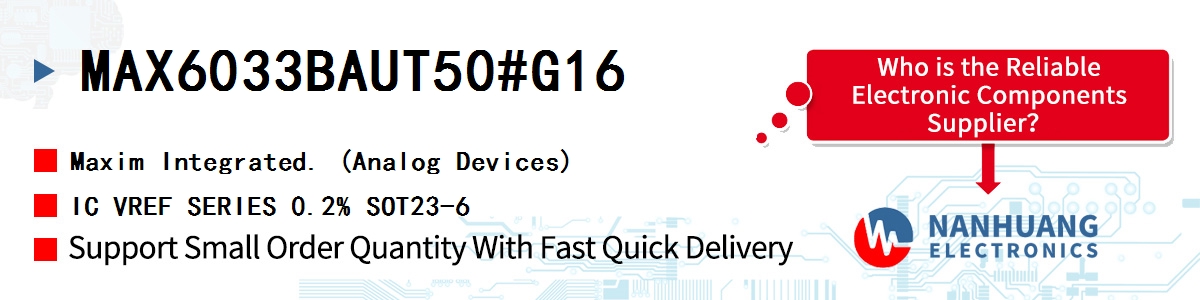 MAX6033BAUT50#G16 Maxim IC VREF SERIES 0.2% SOT23-6