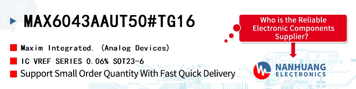 MAX6043AAUT50#TG16 Maxim IC VREF SERIES 0.06% SOT23-6