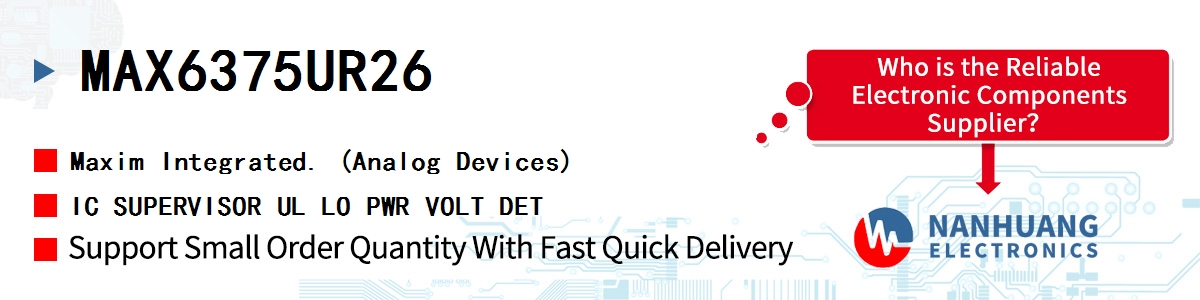MAX6375UR26+ Maxim MAX6375 3-PIN, ULTRA-LOW-POWER V