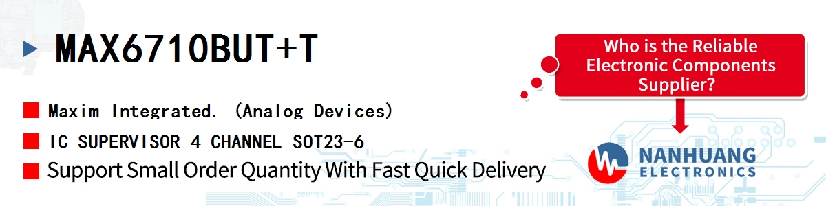 MAX6710BUT+T Maxim IC SUPERVISOR 4 CHANNEL SOT23-6