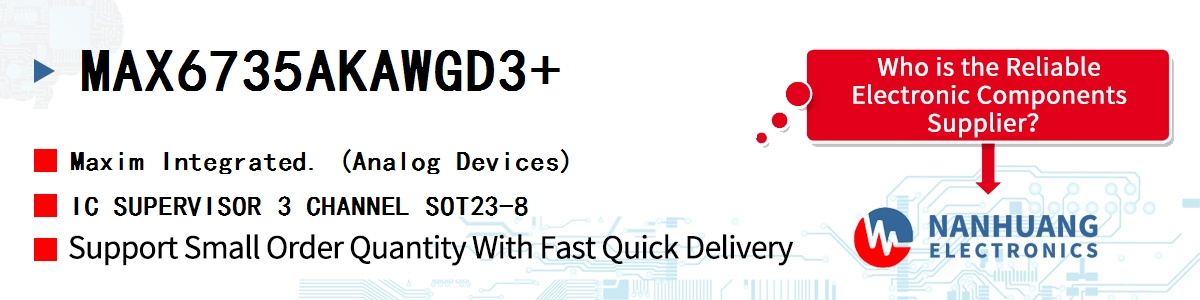 MAX6735AKAWGD3+ Maxim IC SUPERVISOR 3 CHANNEL SOT23-8