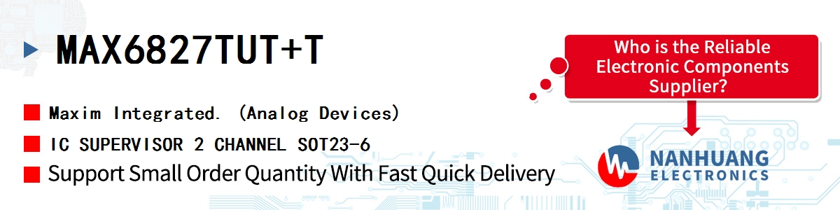 MAX6827TUT+T Maxim IC SUPERVISOR 2 CHANNEL SOT23-6