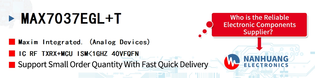 MAX7037EGL+T Maxim IC RF TXRX+MCU ISM<1GHZ 40VFQFN