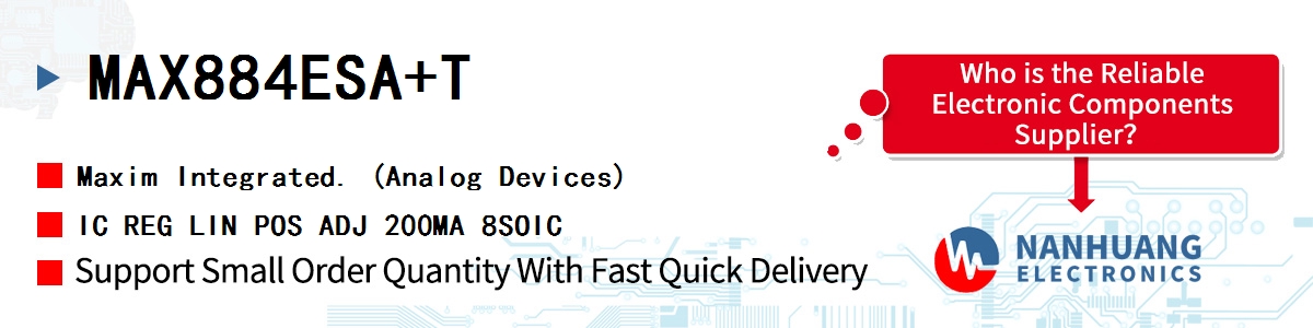 MAX884ESA+T Maxim IC REG LIN POS ADJ 200MA 8SOIC