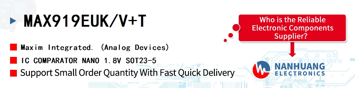 MAX919EUK/V+T Maxim IC COMPARATOR NANO 1.8V SOT23-5